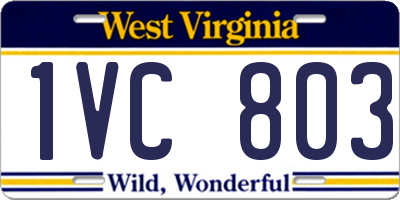 WV license plate 1VC803