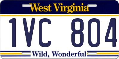 WV license plate 1VC804