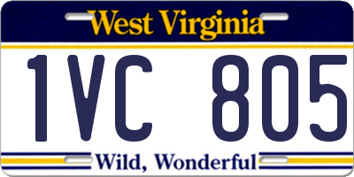 WV license plate 1VC805