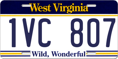 WV license plate 1VC807