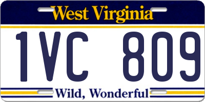 WV license plate 1VC809