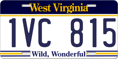 WV license plate 1VC815