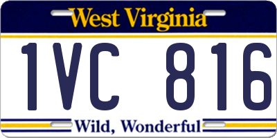 WV license plate 1VC816