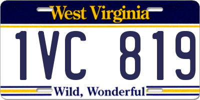 WV license plate 1VC819