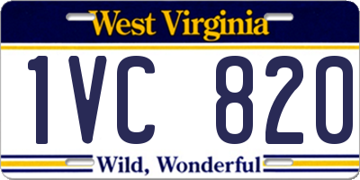 WV license plate 1VC820