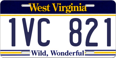 WV license plate 1VC821