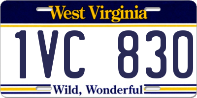 WV license plate 1VC830