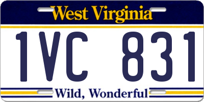WV license plate 1VC831