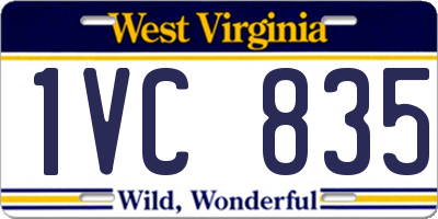 WV license plate 1VC835