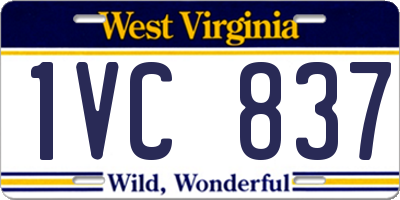 WV license plate 1VC837