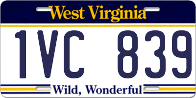 WV license plate 1VC839