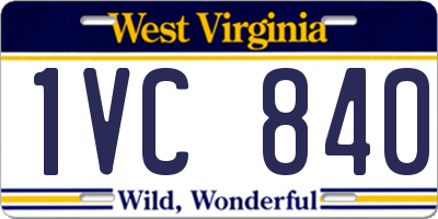 WV license plate 1VC840