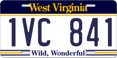 WV license plate 1VC841