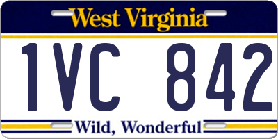 WV license plate 1VC842