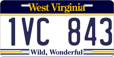 WV license plate 1VC843