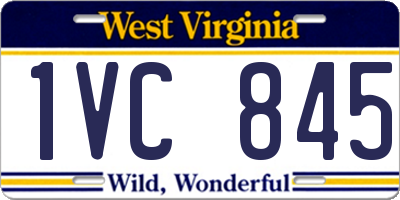 WV license plate 1VC845