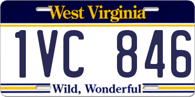 WV license plate 1VC846