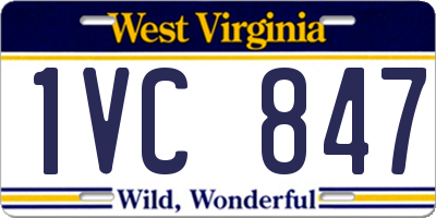 WV license plate 1VC847