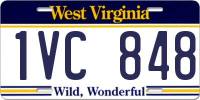 WV license plate 1VC848