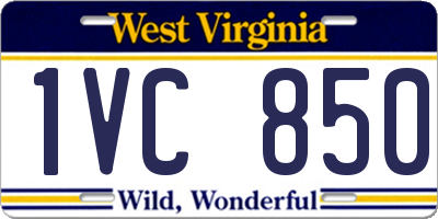WV license plate 1VC850