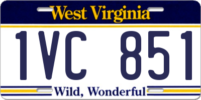 WV license plate 1VC851