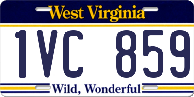 WV license plate 1VC859