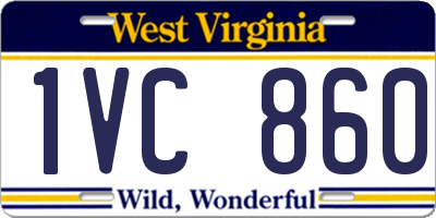 WV license plate 1VC860