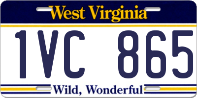 WV license plate 1VC865