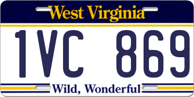 WV license plate 1VC869