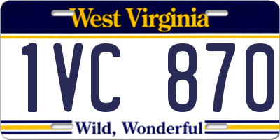 WV license plate 1VC870