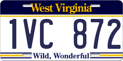 WV license plate 1VC872