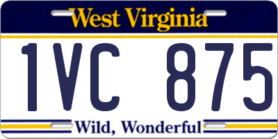 WV license plate 1VC875