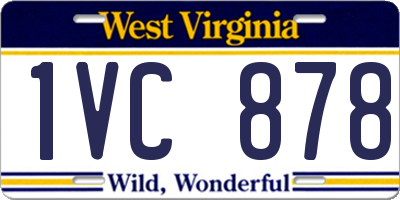 WV license plate 1VC878