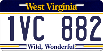 WV license plate 1VC882