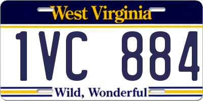 WV license plate 1VC884