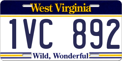 WV license plate 1VC892