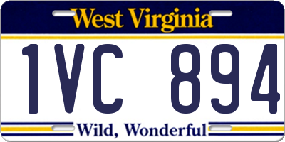 WV license plate 1VC894