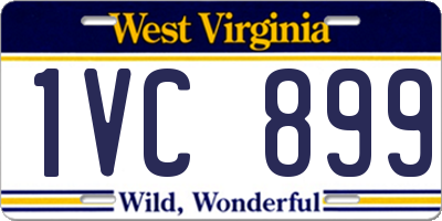 WV license plate 1VC899