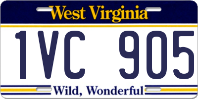 WV license plate 1VC905