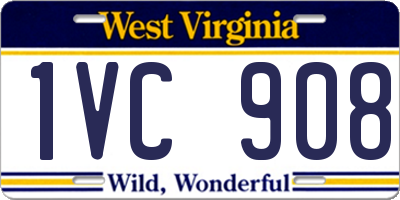 WV license plate 1VC908