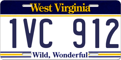 WV license plate 1VC912