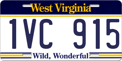 WV license plate 1VC915
