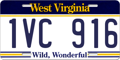 WV license plate 1VC916