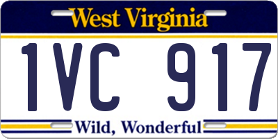 WV license plate 1VC917