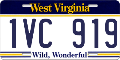 WV license plate 1VC919
