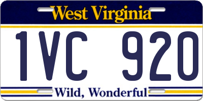 WV license plate 1VC920