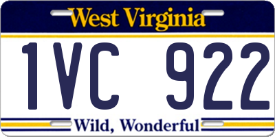 WV license plate 1VC922