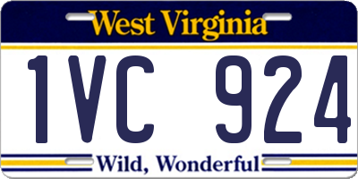 WV license plate 1VC924