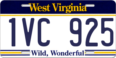 WV license plate 1VC925