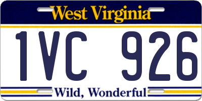 WV license plate 1VC926